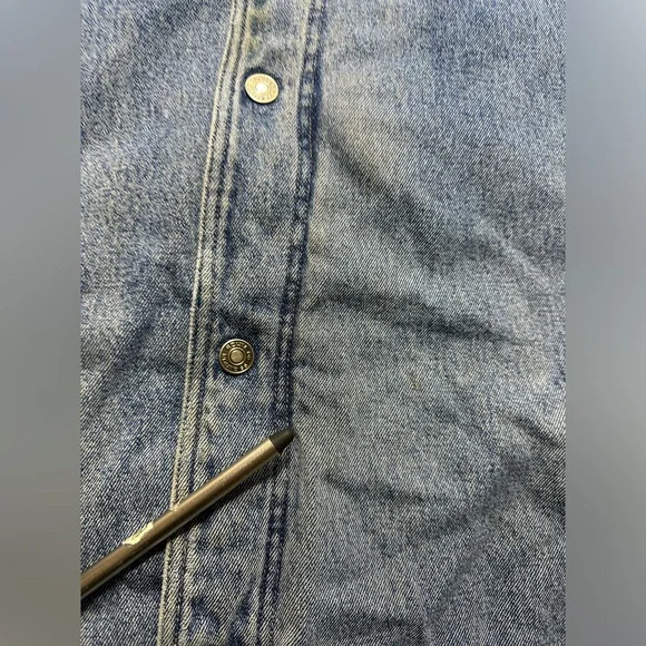 Vintage Route 66 Bomber Varsity Denim & Khaki Two-Tone Jacket XXLARGE 90s XXL - Picture 4 of 16